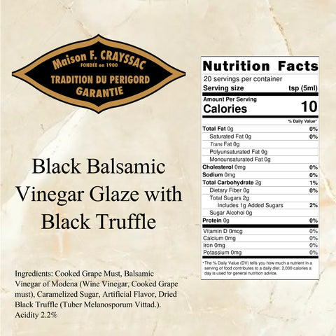 Black Balsamic Vinegar Glaze with Black Truffle (3.3oz)