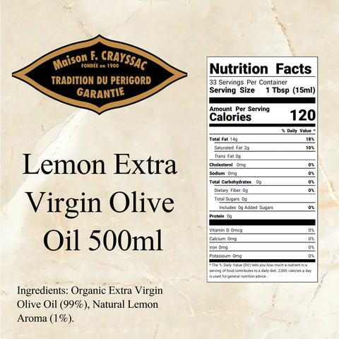 Lemon Extra Virgin Olive Oil (100ml / 500ml)