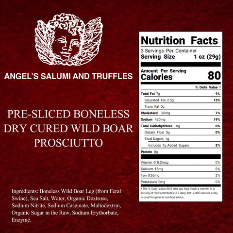 Pre-Sliced Wild Boar Prosciutto (3oz)