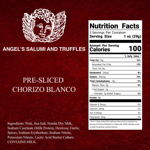 Pre-Sliced Chorizo Blanco Salami (3oz)