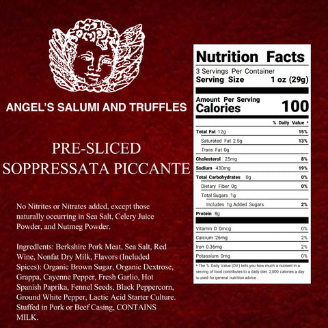 Pre-Sliced Soppressata Piccante Salami (3oz)