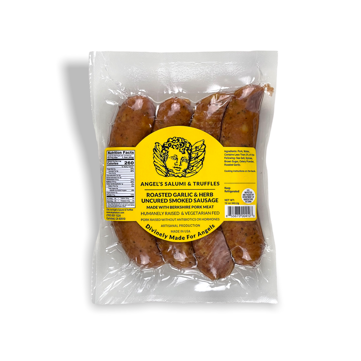 Roasted Garlic & Herb Uncured Smoked Bratwursts (12oz)