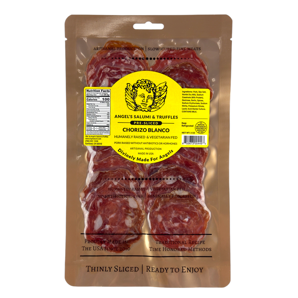 Pre-Sliced Chorizo Blanco Salami (3oz)