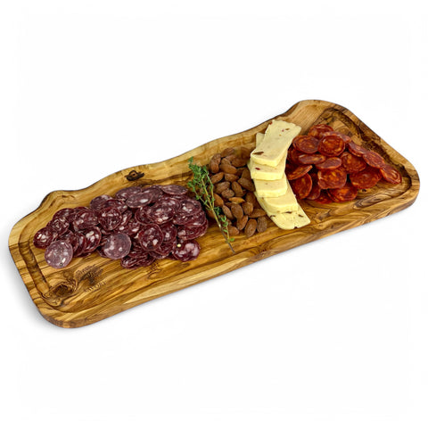 Olive Wood Rustic Oval Cutting Board (18in x 7.5in)